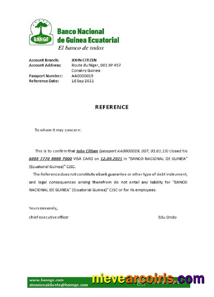 Equatorial Guinea The National Bank closure reference